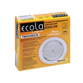 Светильник встраиваемый Ecola, GX53, 20 Вт, H6, 101x16 мм, плоский, белый - фото 10514205