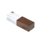 Флешка USB2.0, 8 Гб, стеклянный кристалл, под 3D гравир/лазерную гравировку, тёмное дерево