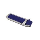 Флешка USB2.0, 8 Гб, алюминий, под лазерная гравировку/тампопечать, синяя кожа