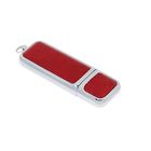 Флешка USB2.0, 8 Гб, алюминий, под УФ-печать/лазерную гравировку/тампопечать, красная кожа