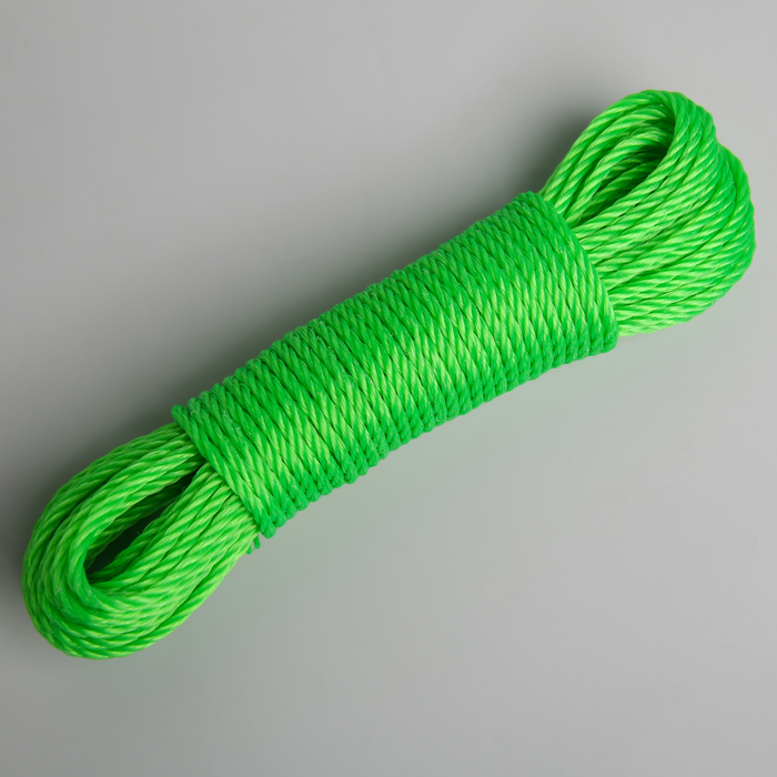 Веревка бельевая 3 мм, длина 15 м, цвет МИКС