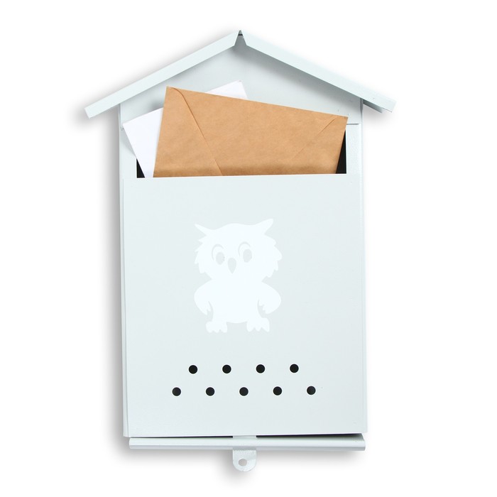 Ящик почтовый без замка (с петлёй), вертикальный, «Домик», серый