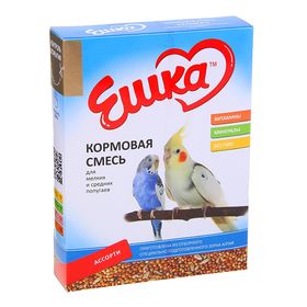 Корм «Ешка» для мелких и средних попугаев, ассорти, 500 г