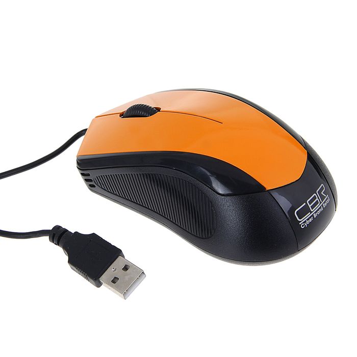 Мышь CBR CM-100 Orange, оптическая, проводная, 1200 dpi, провод 1.3 м, USB