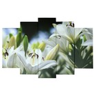 Картина модульная на подрамнике "Белые лилии" 120х80 см (2-24х53, 2-24х70, 1-24х80) - фото 887397