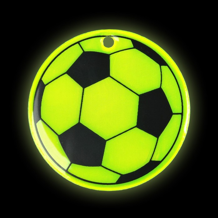 Светоотражающий элемент «Футбольный мяч», d = 5 см, цвет МИКС - фото 797703029