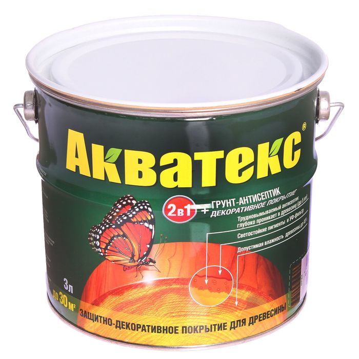 Грунт-антисептик &quot;Акватекс&quot;, орех, 3 л