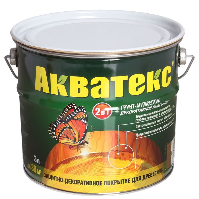 Грунт-антисептик &quot;Акватекс&quot;, тик, 3 л