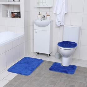 {{photo.Alt || photo.Description || 'Набор ковриков для ванны и туалета Доляна, 3 шт: 36×43, 40×50, 50×80 см, цвет синий'}}