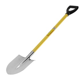 Лопата штыковая, острая, нержавеющая сталь, металлический черенок, с ручкой