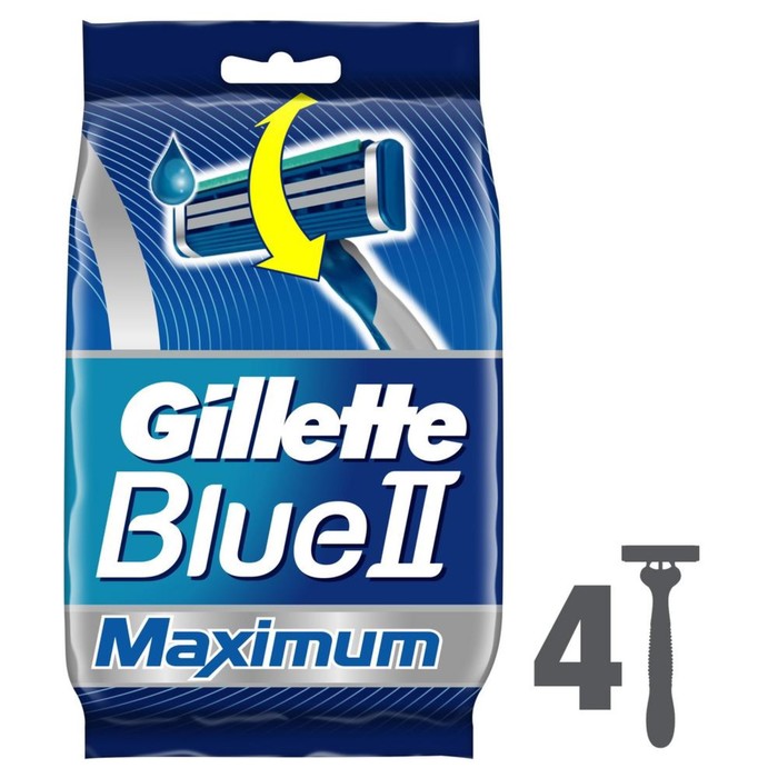 Станок бритвенный одноразовый Gillette Blue II Max , 4 шт