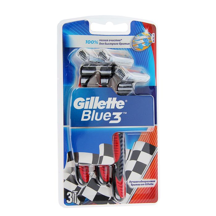 Станок бритвенный одноразовый Gillette Blue 3 Red ,3 шт