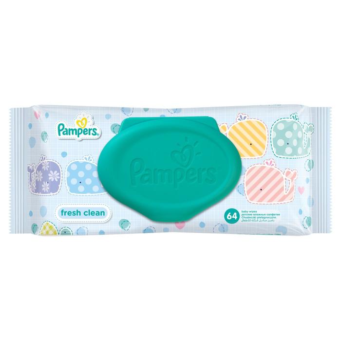 Салфетки влажные «Pampers» Baby Fresh Clean детские, 64 шт