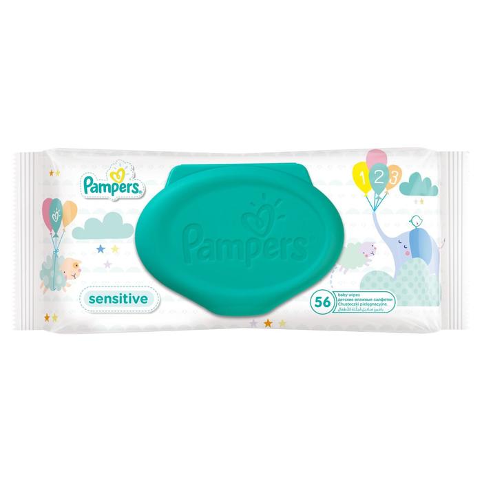 Салфетки влажные «Pampers» Sensitive детские, 56 шт