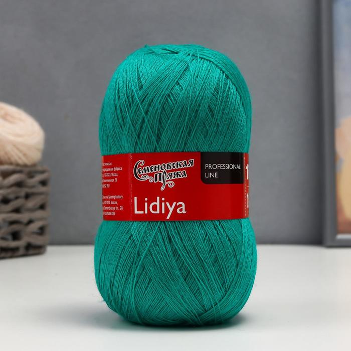 Пряжа Lidiya (ЛидияПШ) 50% шерсть, 50% акрил 1613м/100гр (920, зел.бирюза)