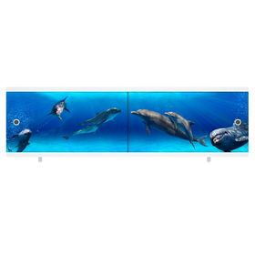 Экран для ванны "Ультра легкий АРТ" Дельфины МИКС, 148 см