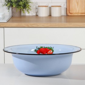 Таз«Клубника садовая», 7 л, 38,5×12 см, индукция, цвет серо-голубой