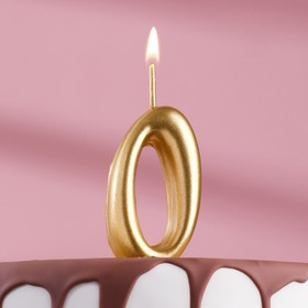 Свеча для торта цифра "Золотая", 7.8 см, цифра "0"