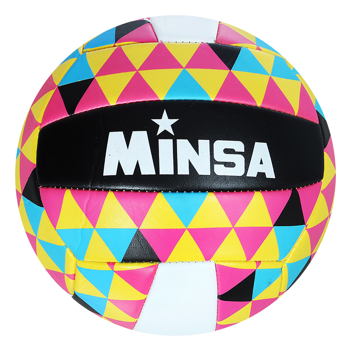 Мяч волейбольный Minsa V11, 18 панелей, PVC, 2 подслоя, машинная сшивка, размер 5