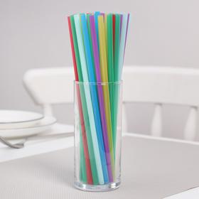 Набор одноразовых трубочек для коктейля Fresh, 0,7×21 см, 250 шт, цвет МИКС