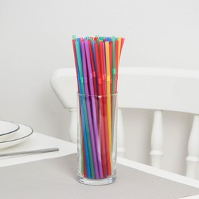 Набор одноразовых трубочек для коктейля Доляна, 0,5×21 см, 250 шт, цвет МИКС