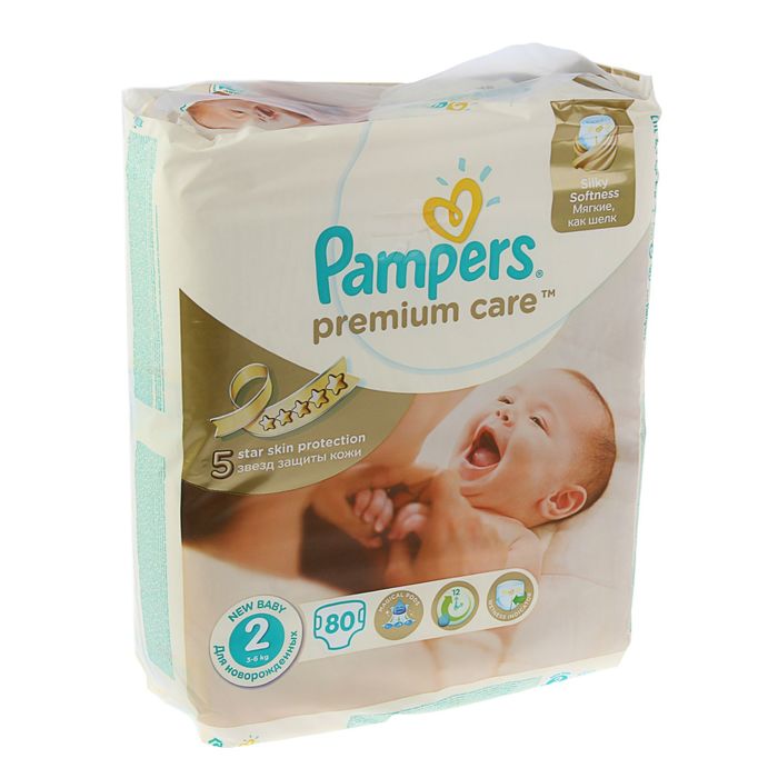 Подгузники «Pampers» Premium Care, Mini, 3-6 кг, 80 шт/уп