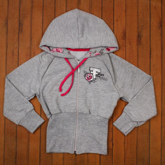 Спортивная куртка для девочки, рост 140 см, цвет бирюзовый/розовый (арт. CWJ 6615_Д)