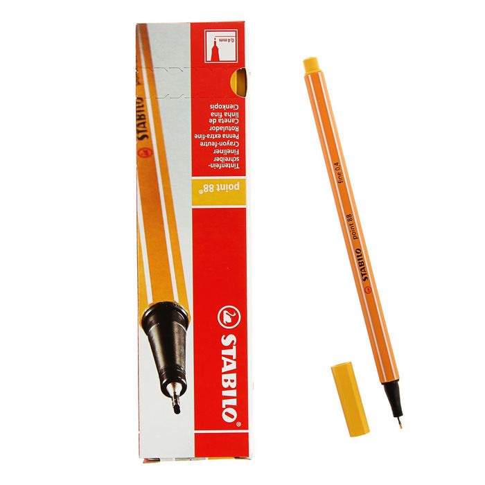 Ручка капиллярная Stabilo point 88 0.4 мм, чернила желтые, 88/44