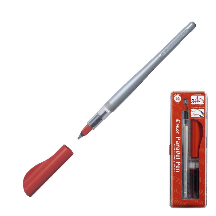 Ручка перьевая для каллиграфии Pilot Parallel Pen 1.5 мм, (картридж IC-P3) набор в футляре FP3-15