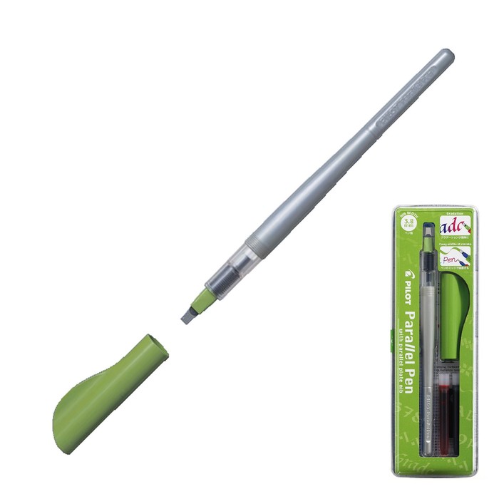 Ручка перьевая для каллиграфии Pilot Parallel Pen 3.8 мм, (карт. IC-P3) набор в футляре FP3-38-SS