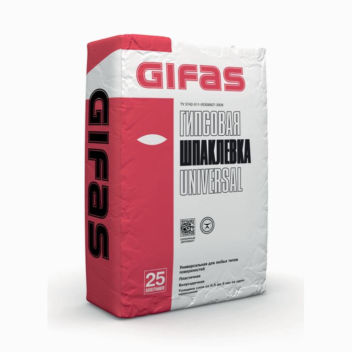 Шпаклёвка гипсовая Gifas Universal (финишная), 25 кг