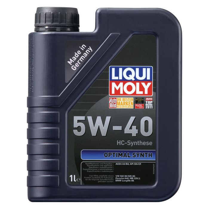 Моторное масло Liqui Moly Optimal Synth 5W-40 SN/CF A3/B4, 1 л