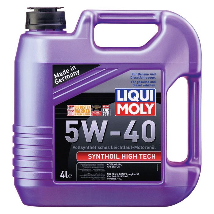 Моторное масло Liqui Moly Synthoil High Tech 5W-40 SM/CF A3/B4, 4 л