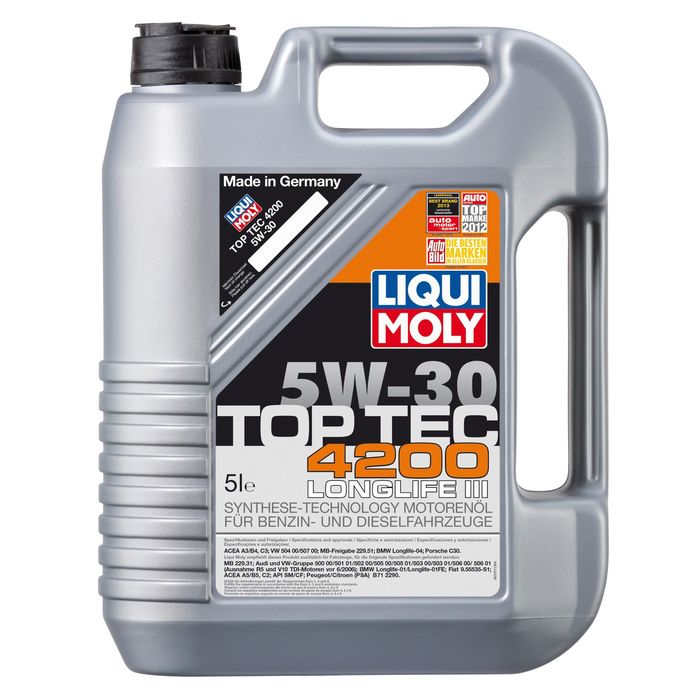 Моторное масло Liqui Moly Top Tec 4200 5W-30 SM/CF A3/B4/C3, 5 л