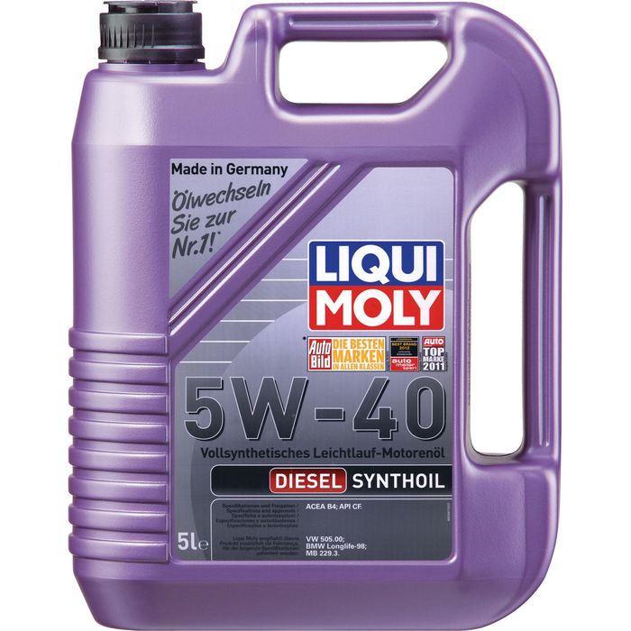 Моторное масло Liqui Moly Diesel Synthoil 5W-40 CF B4, 5 л