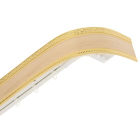 Карниз трёхрядный «Ультракомпакт. Есенин золото», 220 см, с декоративной планкой 7 см, цвет кото