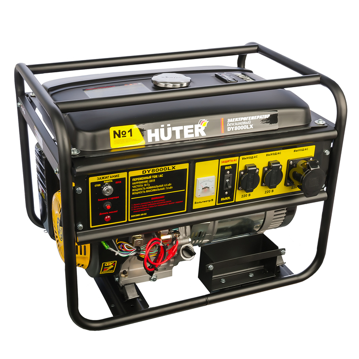 Генератор Huter DY8000LX, бензиновый, 6.5/7 кВт, 25 л, 220 В, электростарт