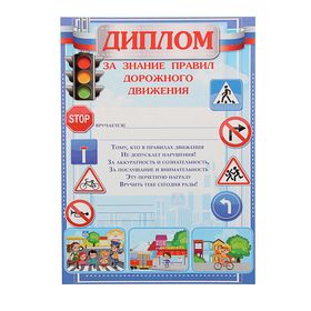 Диплом «За знание правил дорожного движения» в Донецке