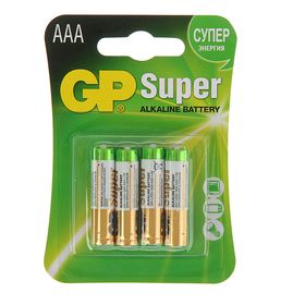 Батарейка алкалиновая GP Super, AAA, LR03-4BL, 1.5В, блистер, 4 шт.