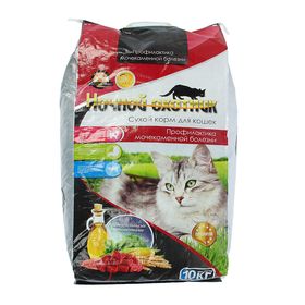 Сухой корм "Ночной охотник" для кошек профилактика мочекаменной болезни, 10 кг
