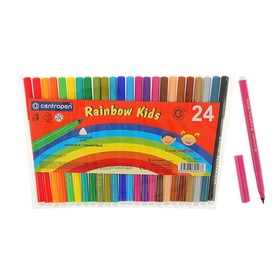 {{photo.Alt || photo.Description || 'Фломастеры 24 цвета Centropen 7550 Rainbow Kids, пластиковый конверт, линия 1.0 мм'}}