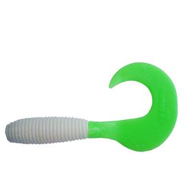 Твистер Helios Credo 8,5 см White & Green HS-11-016, набор 7 шт.