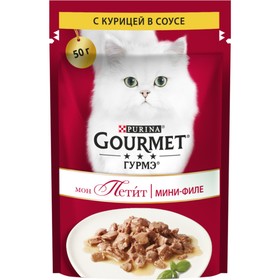 Влажный корм GOURMET MON PETIT для кошек, курица, пауч, 50 г