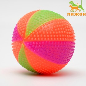 Мячик светящийся для собак "Цирковой", TPR, 6,5 см, рандомный цветов
