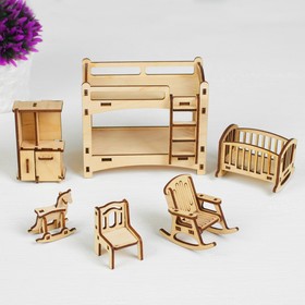 {{photo.Alt || photo.Description || 'Набор деревянной мебели для кукол «Детская», 6 предметов, конструктор'}}