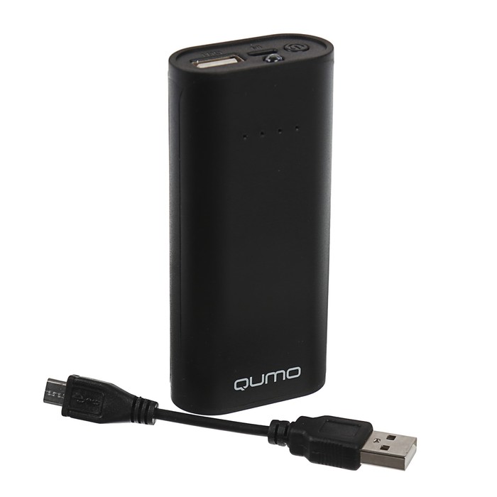 Внешний аккумулятор Qumo PowerAid 5200, литий-ионный, 5200 mAh, USB 1A, чёрный