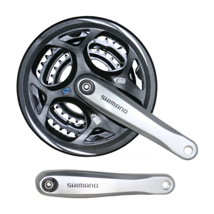 Система Shimano Altus, M311, квадрат, 170 мм, 42/32/22T, с защитой, цвет серебряный