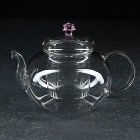 Чайник заварочный «Валенсия с розой», 600 мл, со стеклянным ситом
