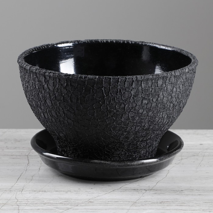 горшок d17 черный v2л. напольное кашпо treez ergo. Persillade персилладе кашпо, темно-серый 19 см 804. горшки самополивающиеся цветочные. черные кашпо для цветов.