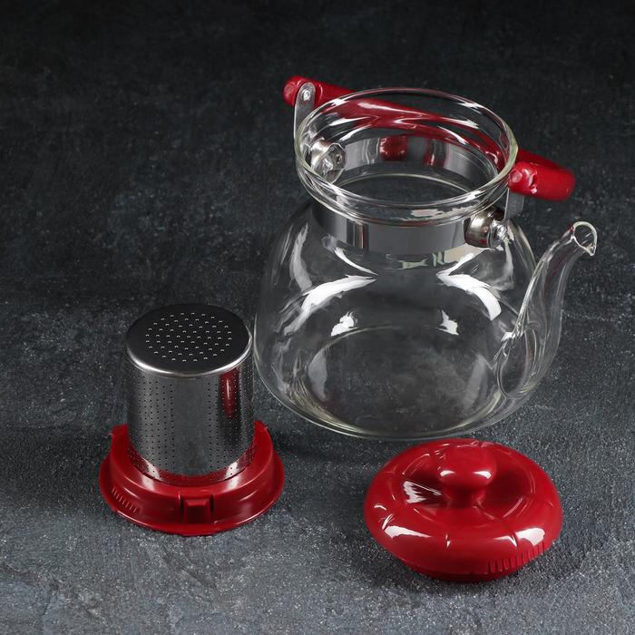 Чайник заварочный «Цветочная фантазия», с металлическим ситом, 850 мл - фото 797717229